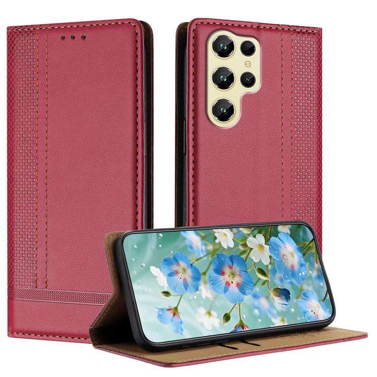 For Oukitel C61 Stitching Design Scratch-Resistant Vegan Leather Phone Case(Red)