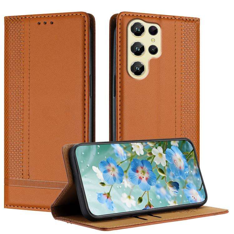 For Oukitel C61 Stitching Design Scratch-Resistant Vegan Leather Phone Case(Brown)