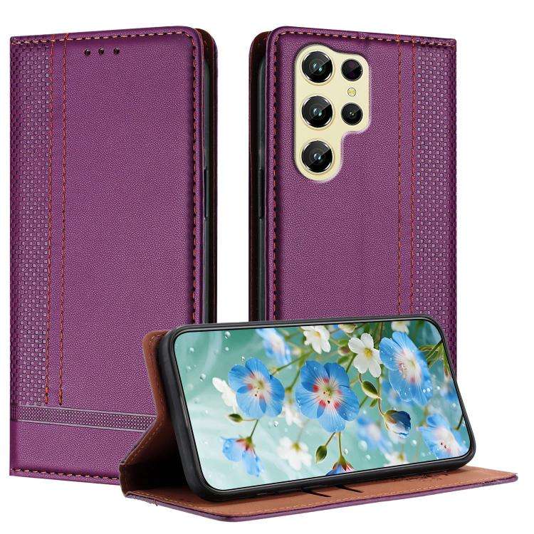 For Oukitel C61 Stitching Design Scratch-Resistant Vegan Leather Phone Case(Purple)