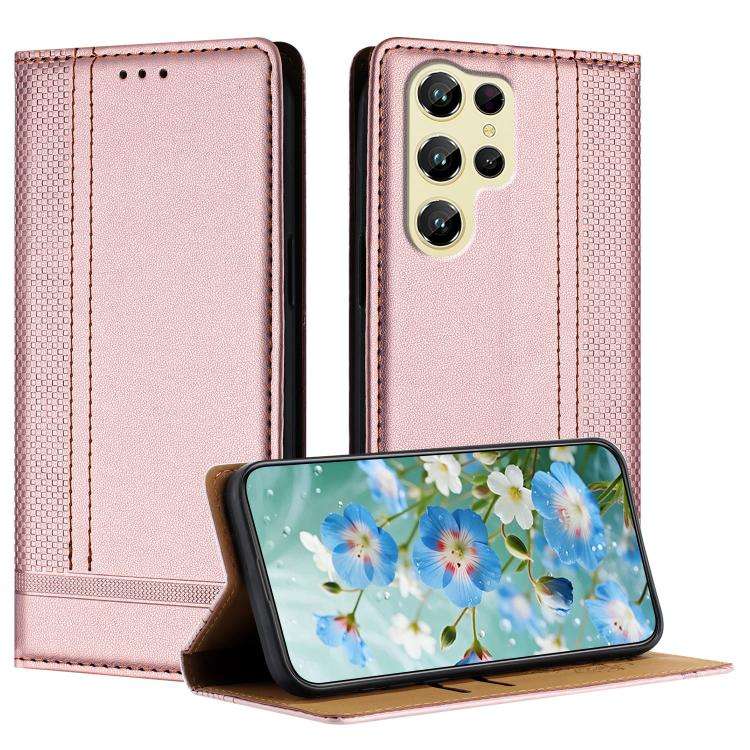 For Oukitel C61 Stitching Design Scratch-Resistant Vegan Leather Phone Case(Rose Gold)