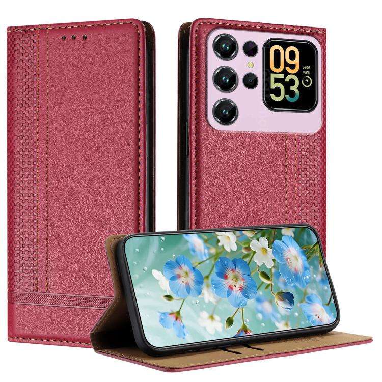 For Oukitel C62 Stitching Design Scratch-Resistant Vegan Leather Phone Case(Red)