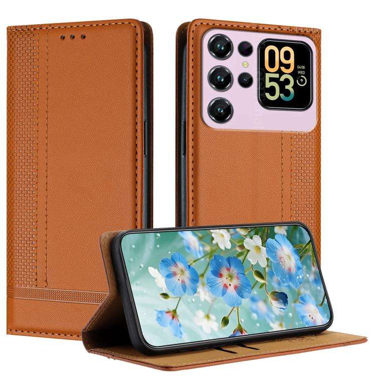 For Oukitel C62 Stitching Design Scratch-Resistant Vegan Leather Phone Case(Brown)