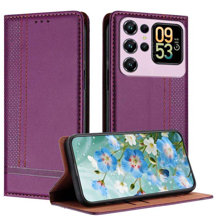 For Oukitel C62 Stitching Design Scratch-Resistant Vegan Leather Phone Case(Purple)