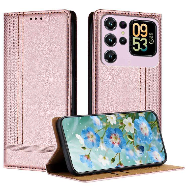For Oukitel C62 Stitching Design Scratch-Resistant Vegan Leather Phone Case(Rose Gold)