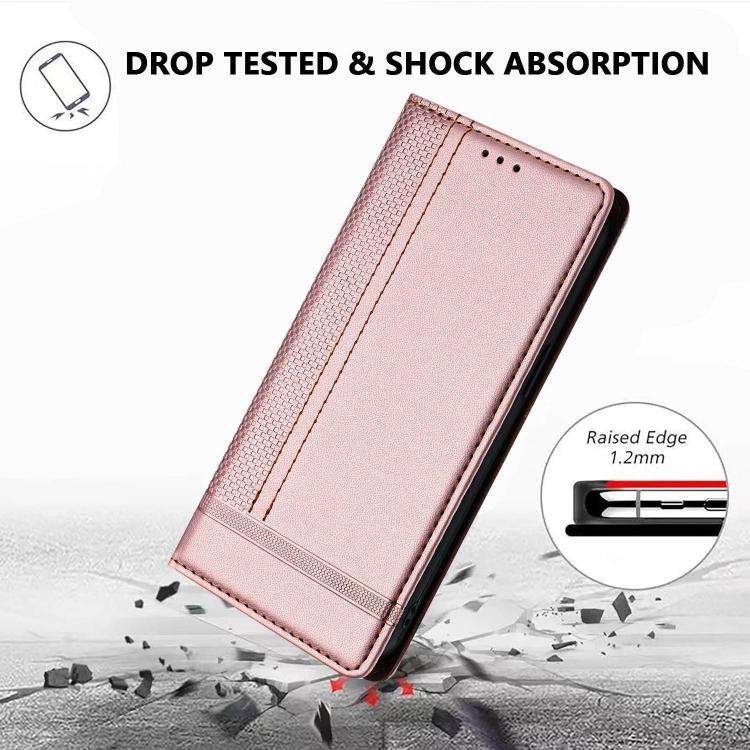 For Oukitel C62 Stitching Design Scratch-Resistant Vegan Leather Phone Case(Rose Gold)