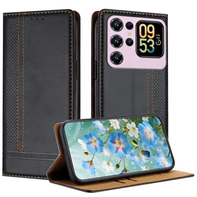 For Oukitel C62 Stitching Design Scratch-Resistant Vegan Leather Phone Case(Black)