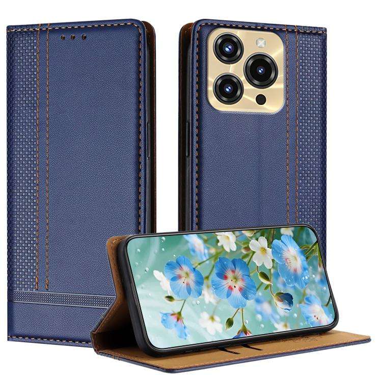 For Oukitel C68 Stitching Design Scratch-Resistant Vegan Leather Phone Case(Blue)