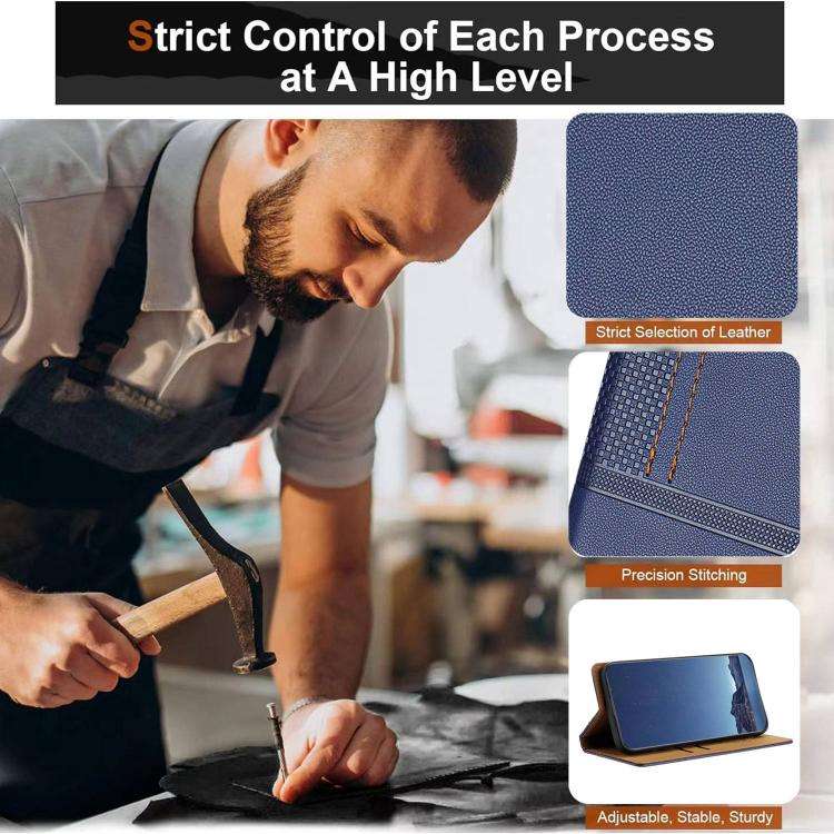 For Oukitel C68 Stitching Design Scratch-Resistant Vegan Leather Phone Case(Blue)