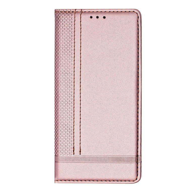 For Oukitel C68 Stitching Design Scratch-Resistant Vegan Leather Phone Case(Rose Gold)