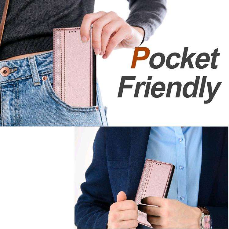 For Oukitel C68 Stitching Design Scratch-Resistant Vegan Leather Phone Case(Rose Gold)