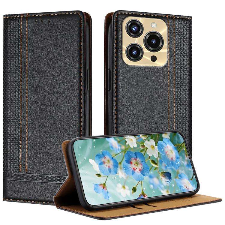 For Oukitel C68 Stitching Design Scratch-Resistant Vegan Leather Phone Case(Black)