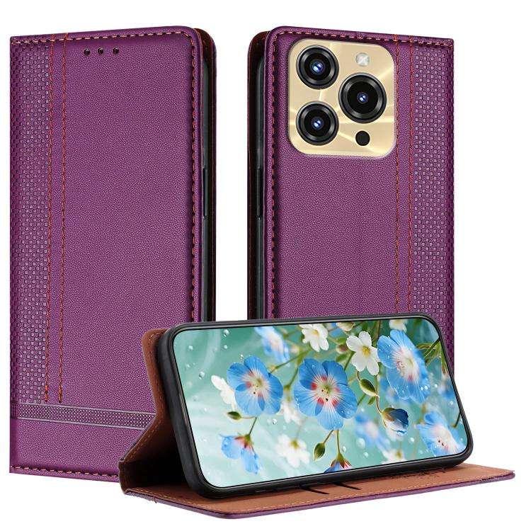 For Oukitel C69 Stitching Design Scratch-Resistant Vegan Leather Phone Case(Purple)