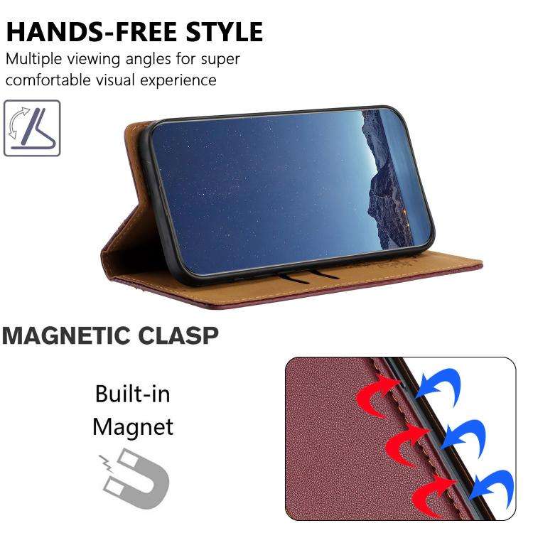 For Oukitel C69 Stitching Design Scratch-Resistant Vegan Leather Phone Case(Wine Red)