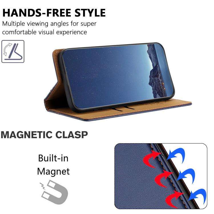For Oukitel WP52 Stitching Design Scratch-Resistant Vegan Leather Phone Case(Blue)