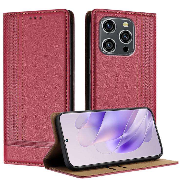 For Oukitel WP52 Stitching Design Scratch-Resistant Vegan Leather Phone Case(Red)