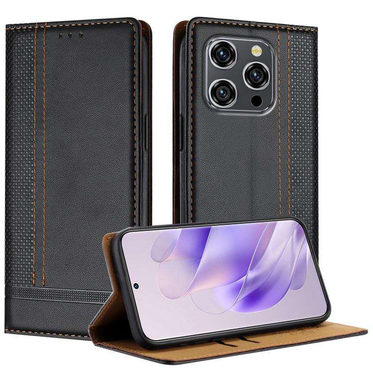 For Oukitel WP52 Stitching Design Scratch-Resistant Vegan Leather Phone Case(Black)