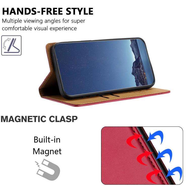 For Oukitel C26 Stitching Design Scratch-Resistant Vegan Leather Phone Case(Red)