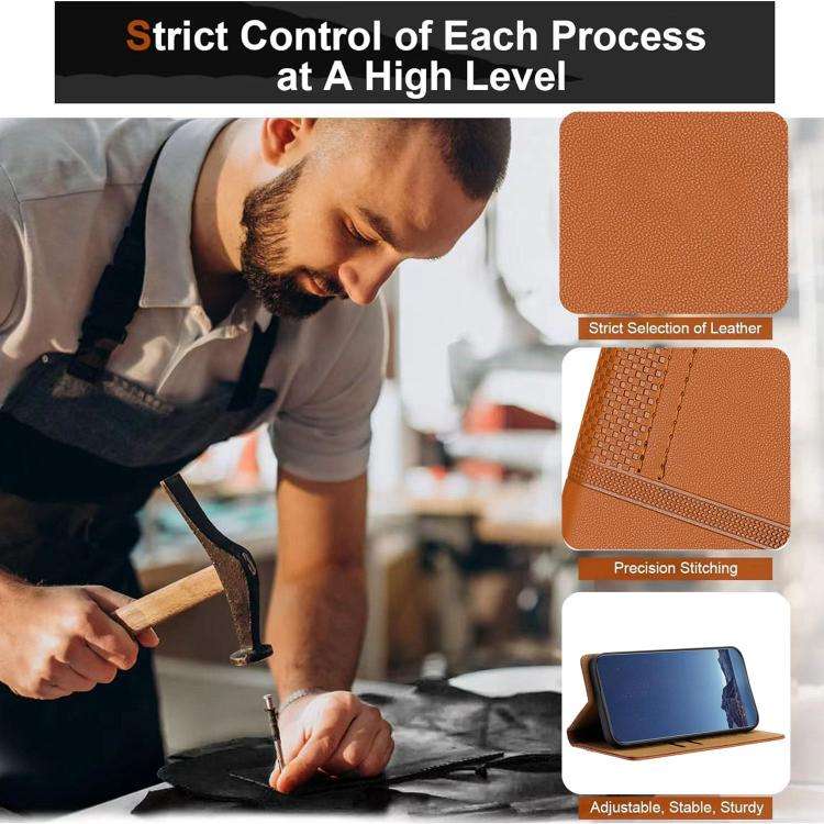 For Oukitel C26 Stitching Design Scratch-Resistant Vegan Leather Phone Case(Brown)