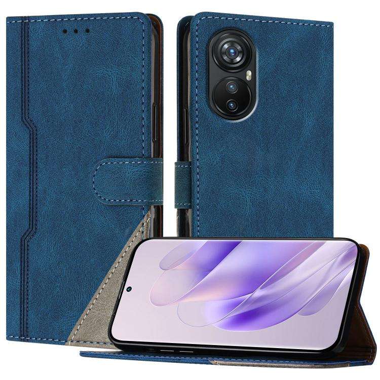 For Blackview A200 Pro Color Matching Buckle Clasp Vegan Leather Phone Case(Blue)
