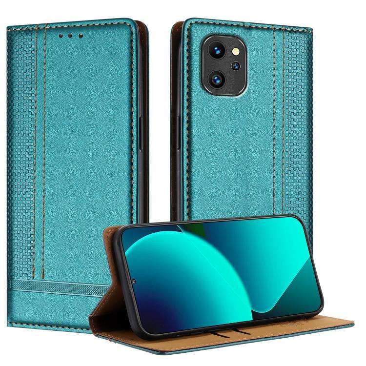 For Umidigi A13 Stitching Design Scratch-Resistant Vegan Leather Phone Case(Green)