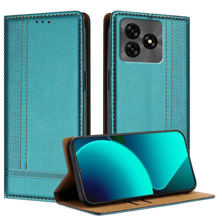 For Umidigi G5 Stitching Design Scratch-Resistant Vegan Leather Phone Case(Green)