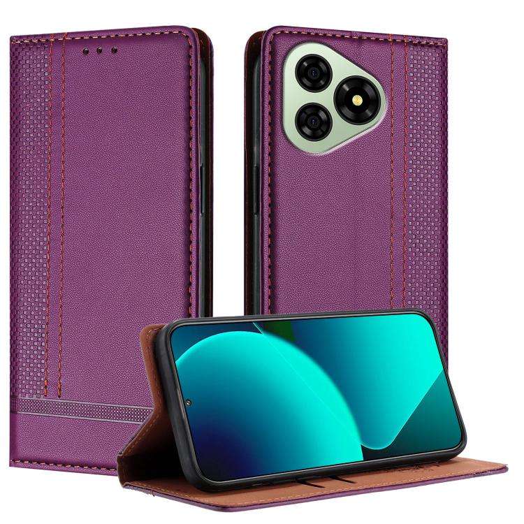 For Ulefone Note 19 Stitching Design Scratch-Resistant Vegan Leather Phone Case(Purple)
