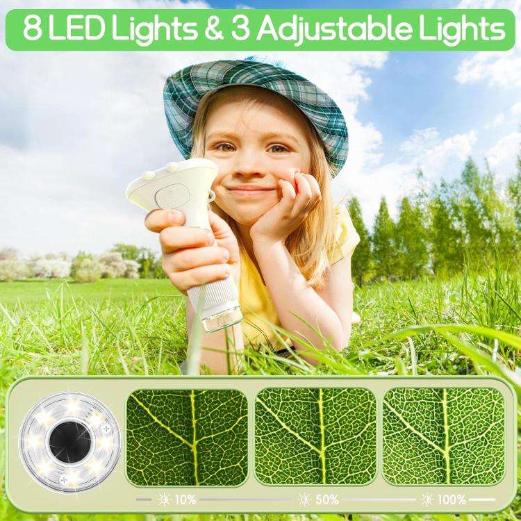 2 inch Screen Handheld Children Optical Microscope(White)