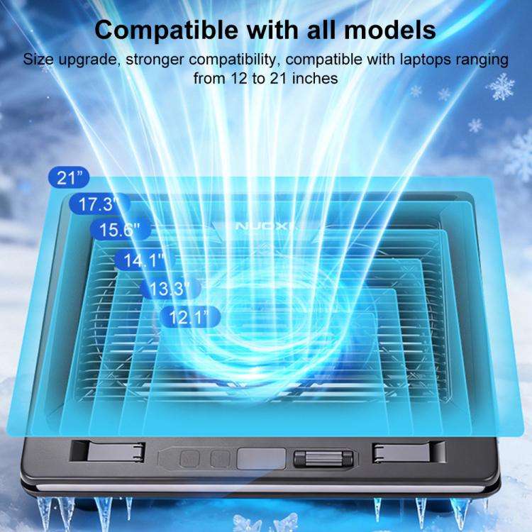NUOXI C600 Colorful RGB Laptop Cooler Support 8-Level Adjustable Height, Specification:Single Fan...