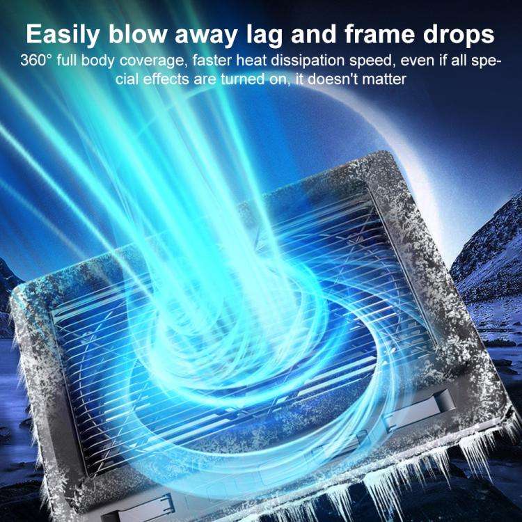 NUOXI C600 Colorful RGB Laptop Cooler Support 8-Level Adjustable Height, Specification:Single Fan...