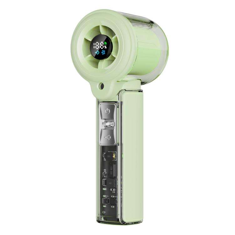 F5 High-Speed Handheld Spray Cooling Fan with LED Display(Green)