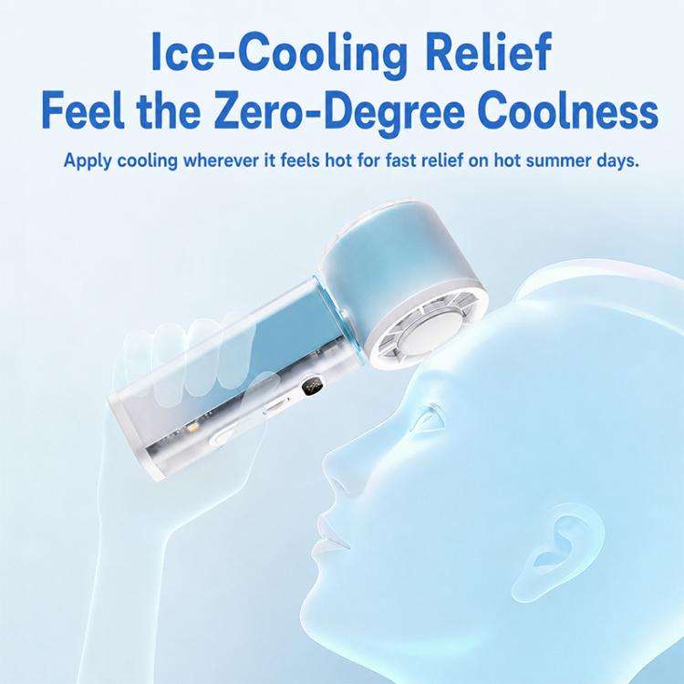 K75 Auto-Oscillating Handheld Cooling Fan with LED(Blue)