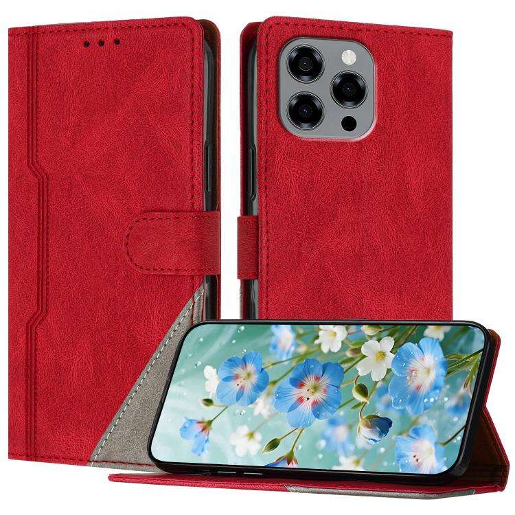 For DOOGEE Note 58 / 58 Pro Color Matching Buckle Clasp Vegan Leather Phone Case(Red)