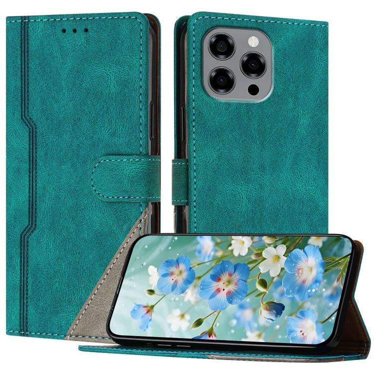 For DOOGEE Note 58 / 58 Pro Color Matching Buckle Clasp Vegan Leather Phone Case(Green)