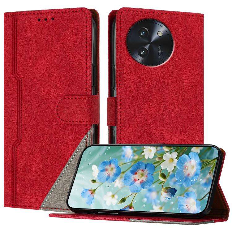 For DOOGEE Note 59 5G / 59 Pro Color Matching Buckle Clasp Vegan Leather Phone Case(Red)