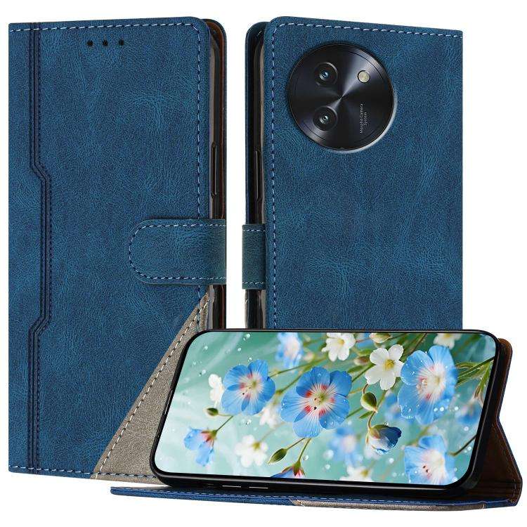 For DOOGEE Note 59 5G / 59 Pro Color Matching Buckle Clasp Vegan Leather Phone Case(Blue)
