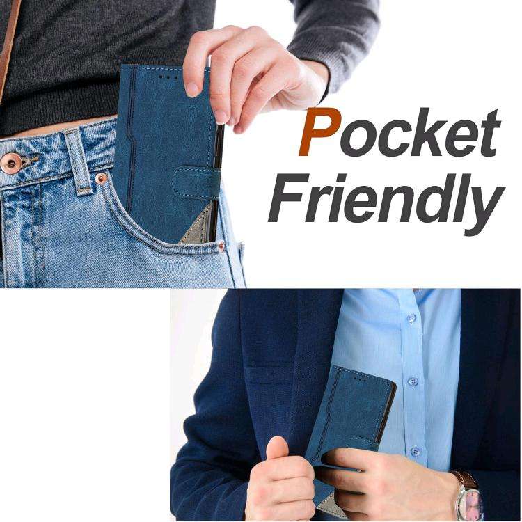 For DOOGEE Note 59 5G / 59 Pro Color Matching Buckle Clasp Vegan Leather Phone Case(Blue)