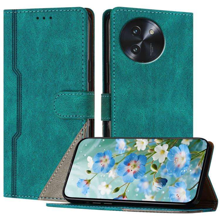 For DOOGEE Note 59 5G / 59 Pro Color Matching Buckle Clasp Vegan Leather Phone Case(Green)