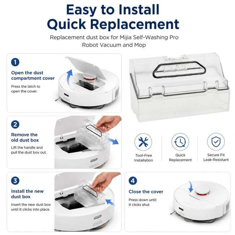Robot Vacuum Cleaner Replacement Accessories for Xiaomi Mijia Robot Vacuum Mop Pro, Specification...