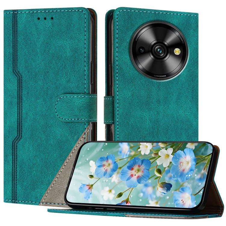 For Oukitel C59 Pro Color Matching Buckle Clasp Vegan Leather Phone Case(Green)