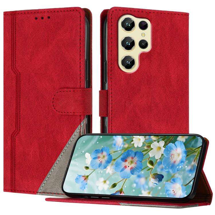 For Oukitel C61 / C61 Pro Color Matching Buckle Clasp Vegan Leather Phone Case(Red)
