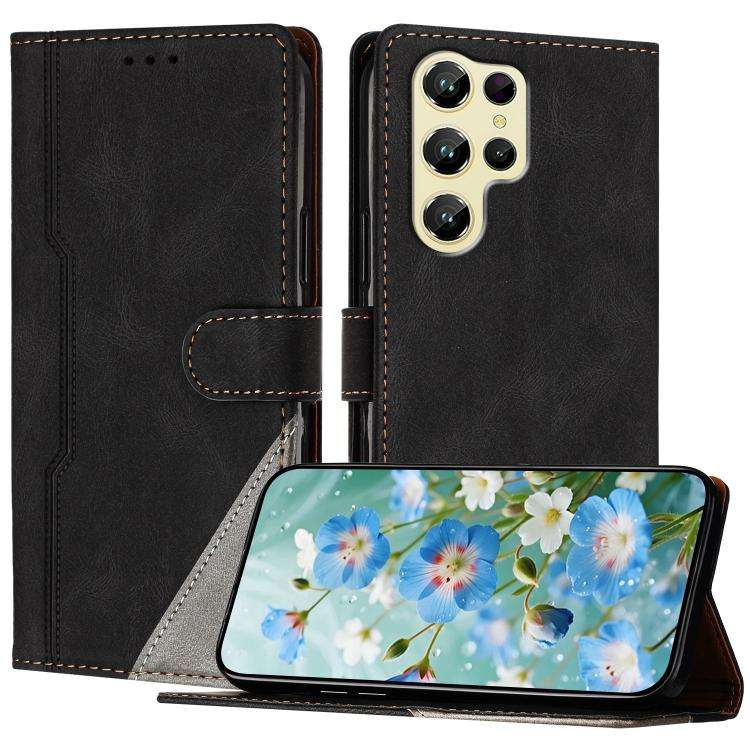 For Oukitel C61 / C61 Pro Color Matching Buckle Clasp Vegan Leather Phone Case(Black)