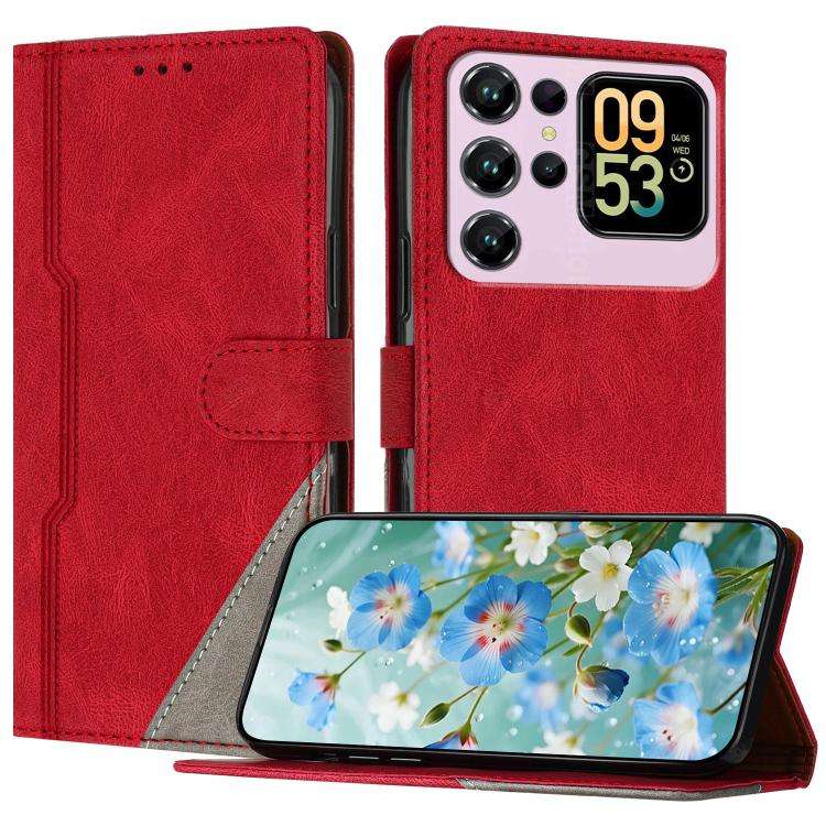 For Oukitel C62 / C62 Pro Color Matching Buckle Clasp Vegan Leather Phone Case(Red)