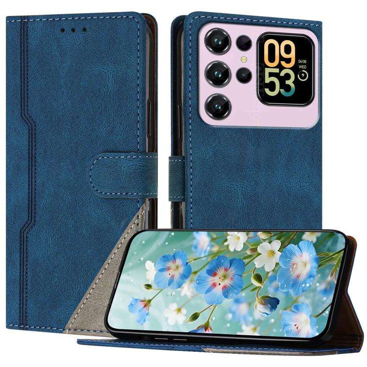 For Oukitel C62 / C62 Pro Color Matching Buckle Clasp Vegan Leather Phone Case(Blue)