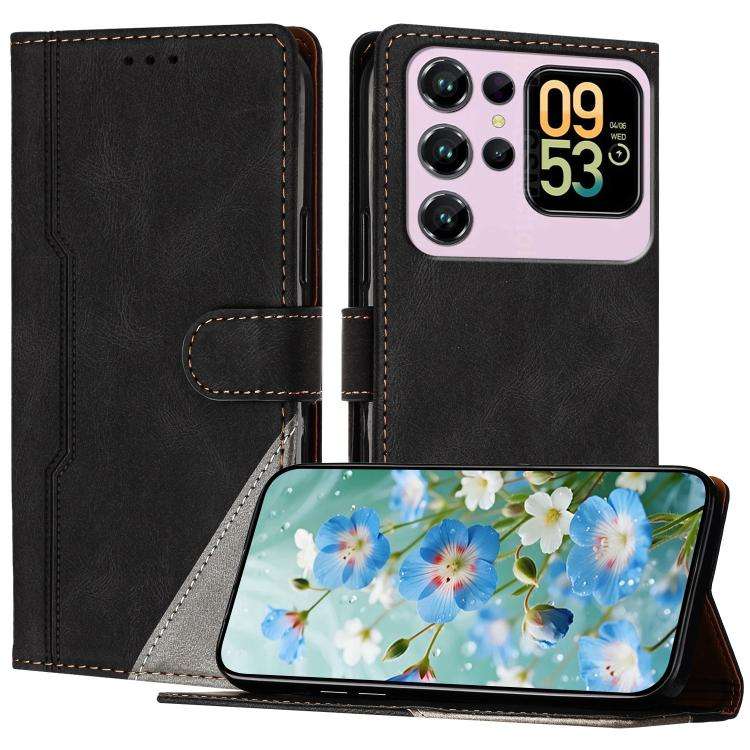For Oukitel C62 / C62 Pro Color Matching Buckle Clasp Vegan Leather Phone Case(Black)