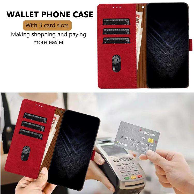 For Ulefone Note 20 Pro Color Matching Buckle Clasp Vegan Leather Phone Case(Red)