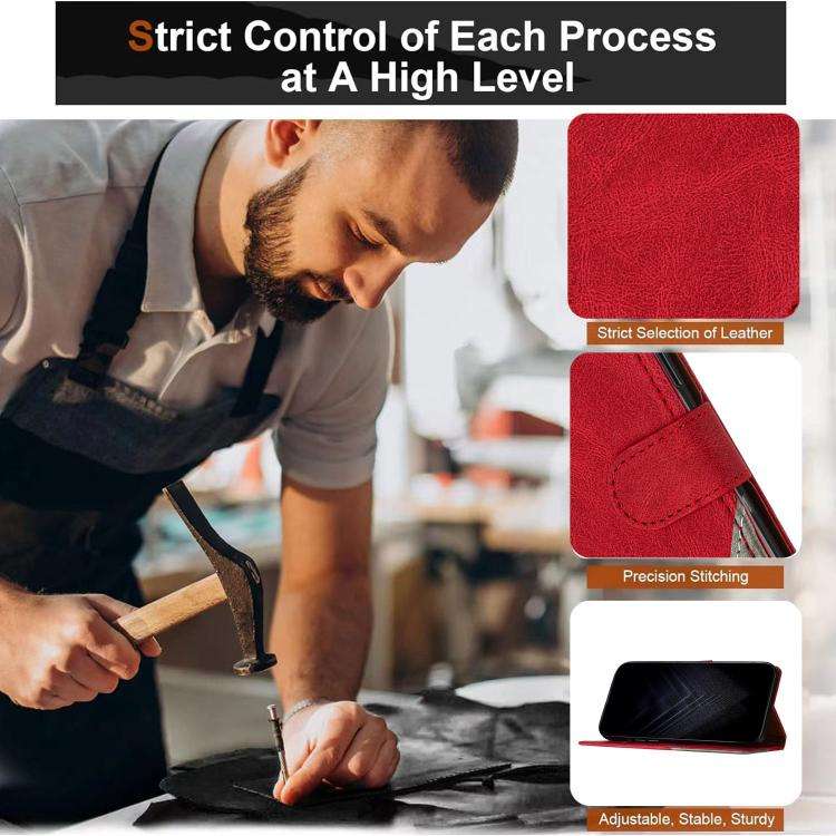 For Ulefone Note 20 Pro Color Matching Buckle Clasp Vegan Leather Phone Case(Red)