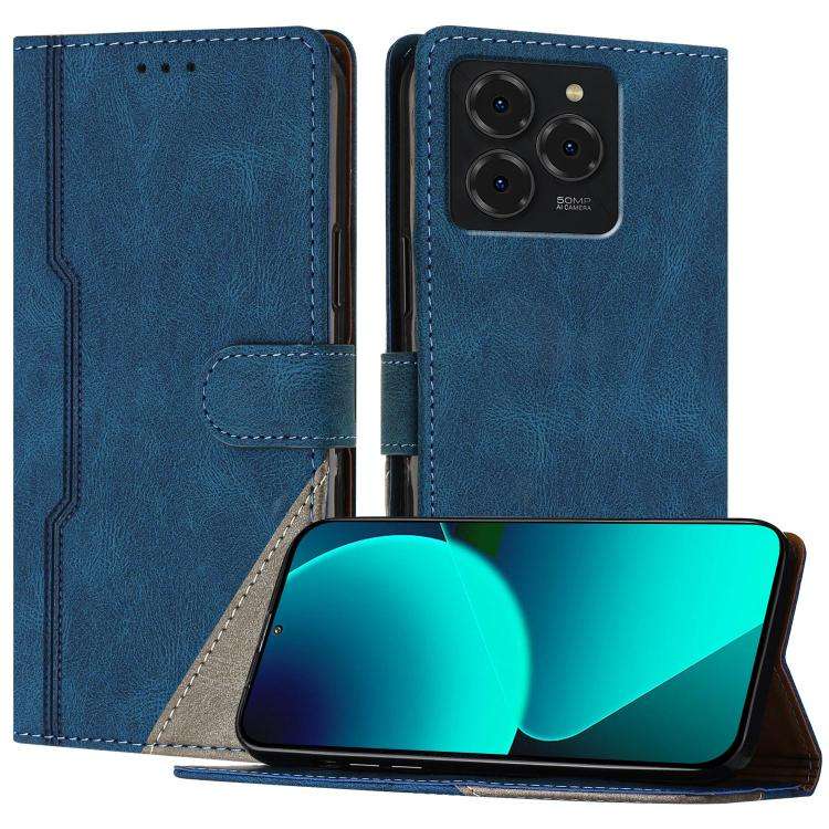 For Ulefone Note 20 Pro Color Matching Buckle Clasp Vegan Leather Phone Case(Blue)