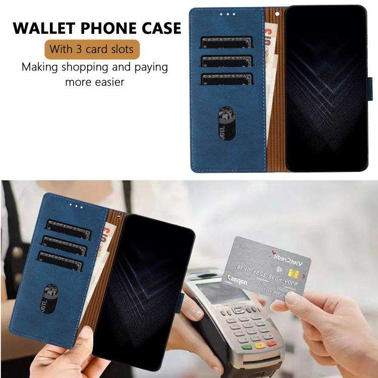 For Ulefone Note 20 Pro Color Matching Buckle Clasp Vegan Leather Phone Case(Blue)