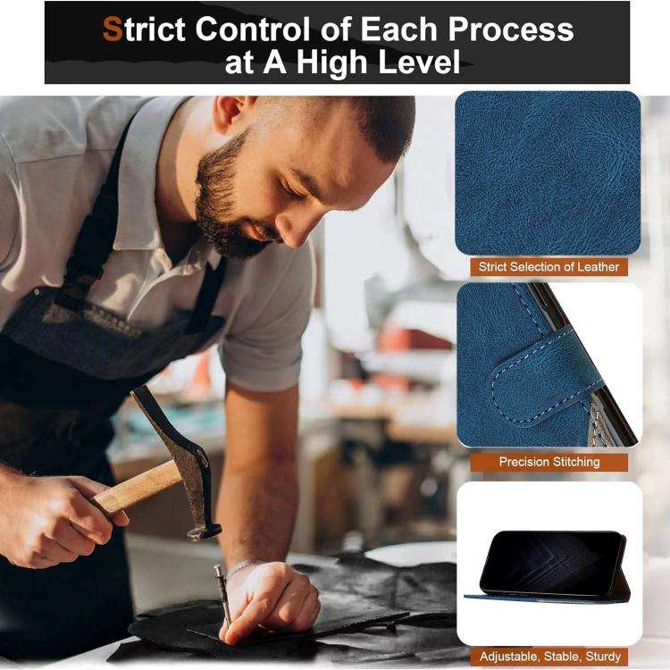 For Ulefone Note 20 Pro Color Matching Buckle Clasp Vegan Leather Phone Case(Blue)