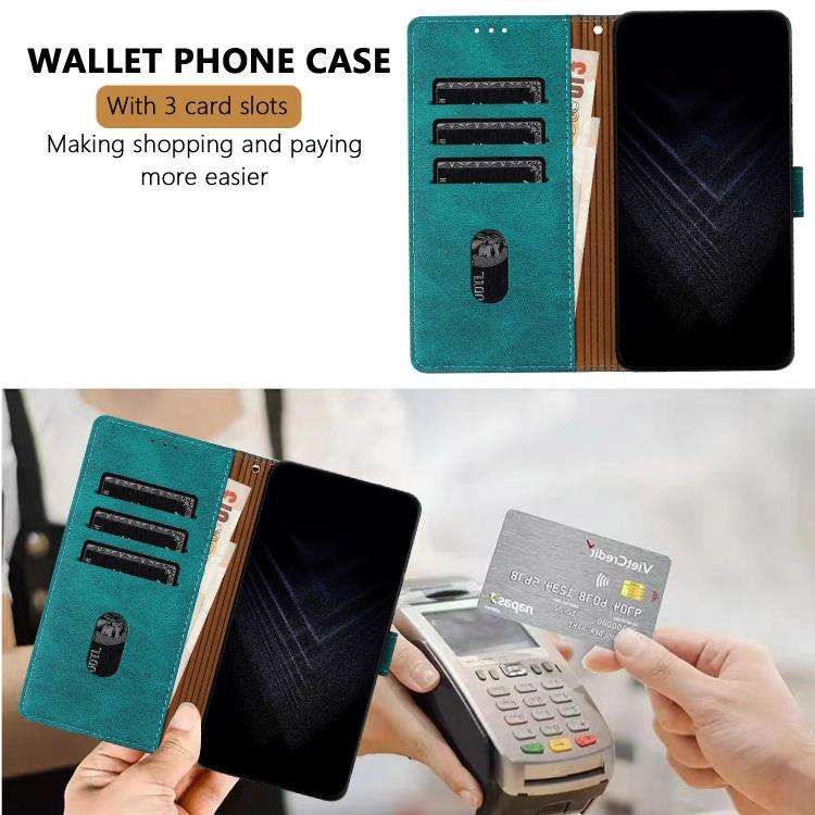 For Ulefone Note 20 Pro Color Matching Buckle Clasp Vegan Leather Phone Case(Green)
